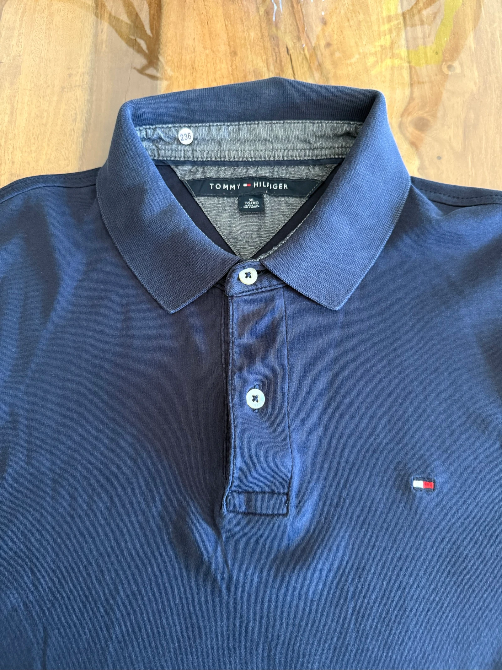 Tommy Hilfiger herenpoloshirt XL – Marineblauw – 100% katoen – Zeer goede staat – photo 5